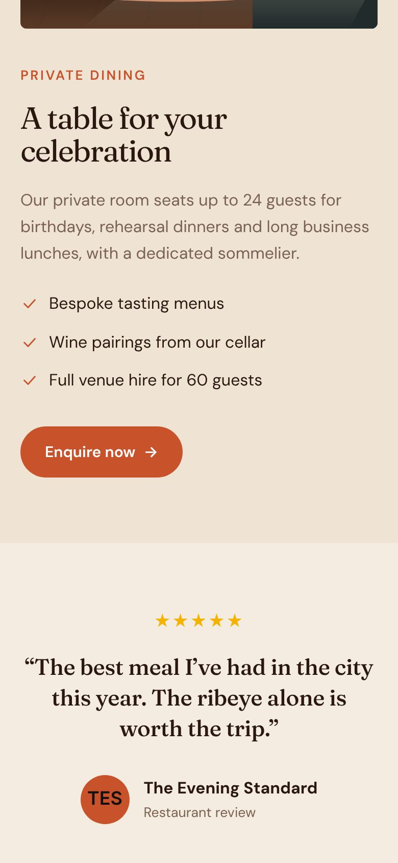 Ember & Oak mobile screen 3