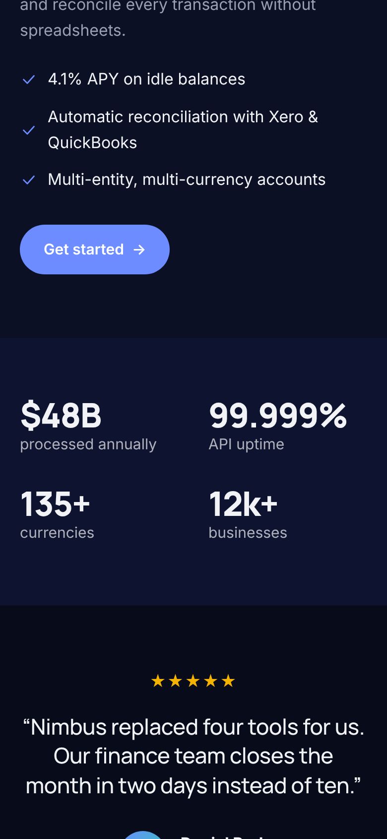 Nimbus Pay mobile screen 3