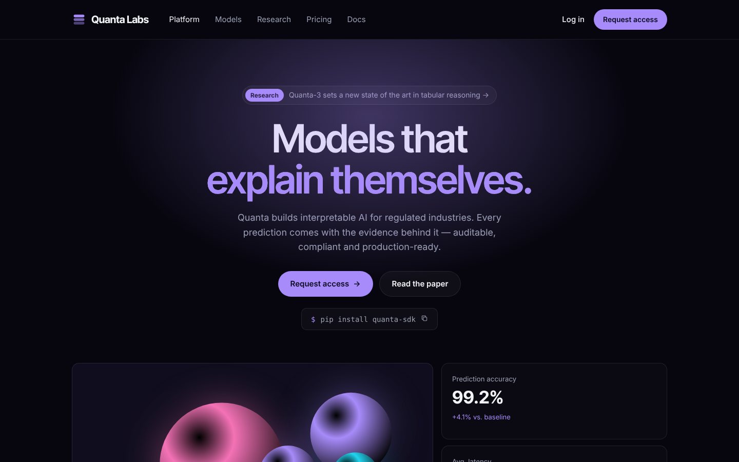 Quanta Labs website by The Fast Designs