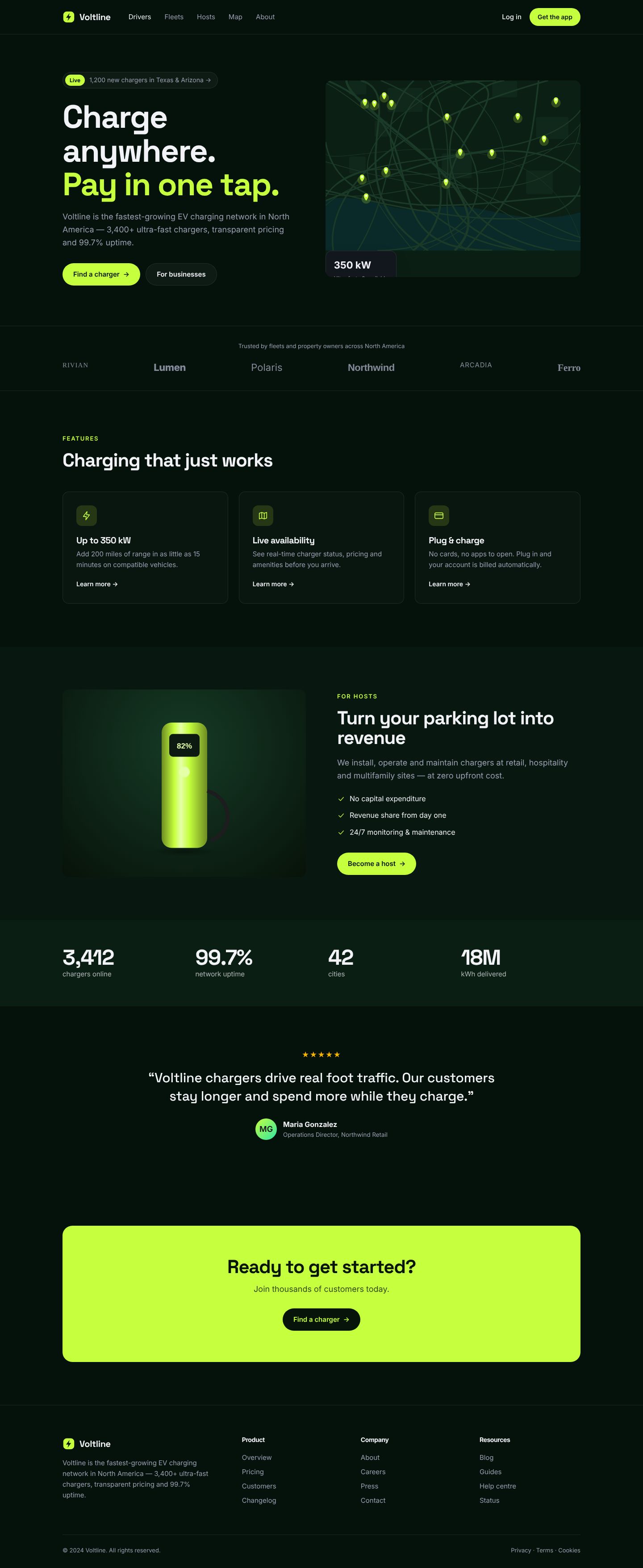Full Voltline homepage design
