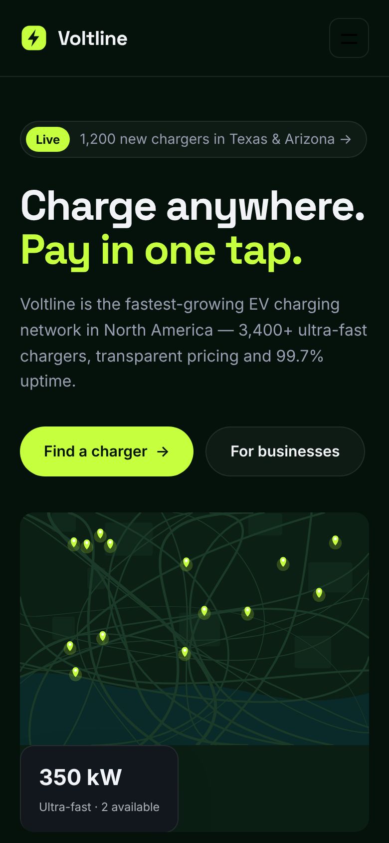 Voltline mobile screen 1